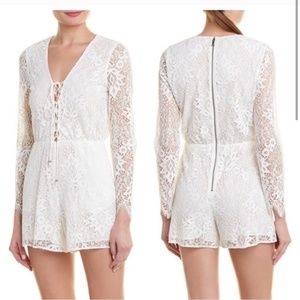 Alice and Olivia White Lace Romper